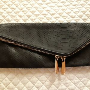 Henri Bendel black envelope clutch